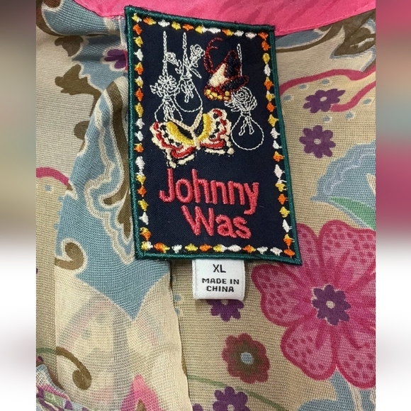 Johnny Was Thia Burnout Multicolor Floral Dress XL - Picture 5 of 6